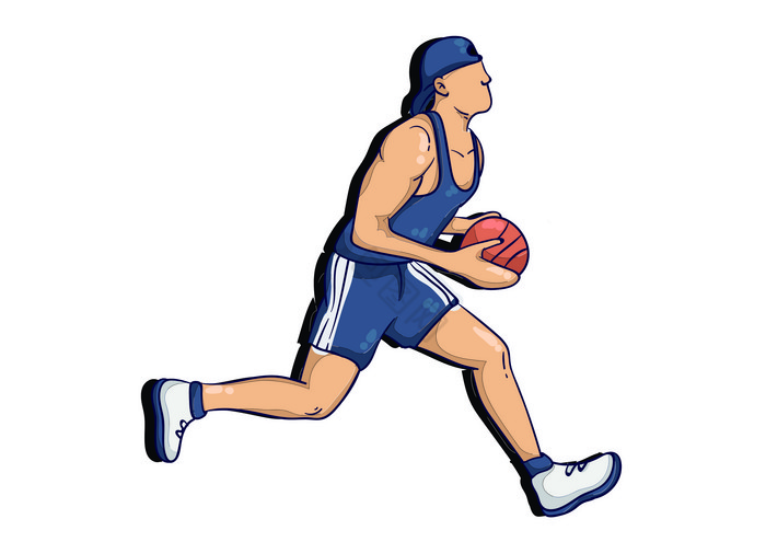 篮球男孩运球打篮球装饰图片