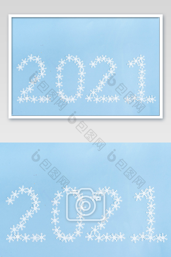 2021雪花拼图摄影图图片图片