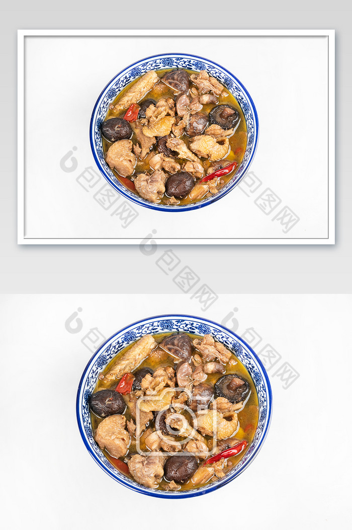 东北菜小鸡炖蘑菇摄影图图片图片