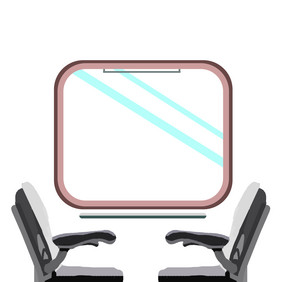 火车内景窗户座椅