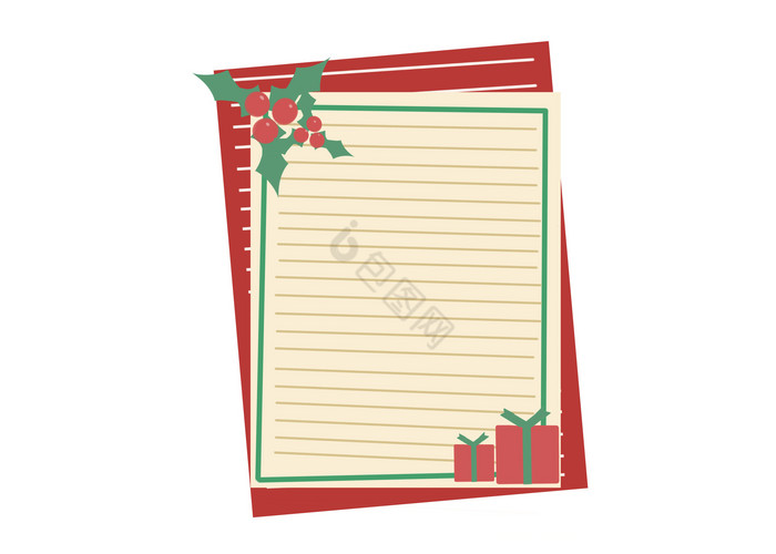 圣诞节浆果装饰信笺图片