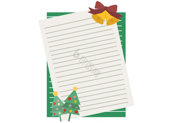 圣诞节信笺圣诞树铃铛图片
