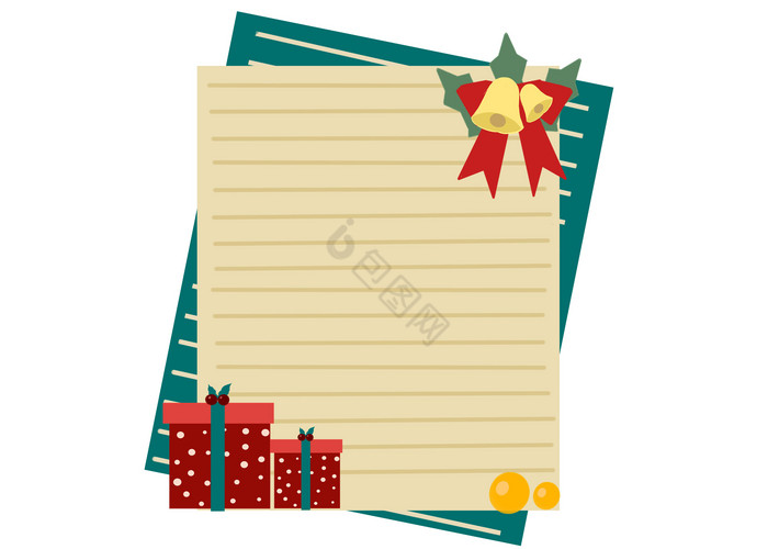 圣诞节信笺礼物盒边框图片
