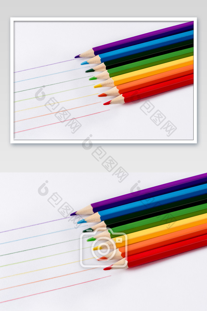 一排彩色铅笔创意素材