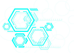 蓝色商务科技几何元素