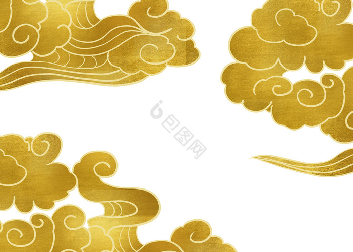 金色流云插画图片