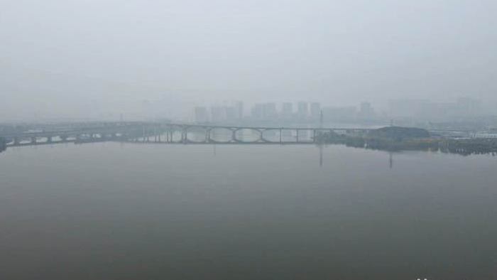 震撼武汉野芷湖大桥风景航拍视频
