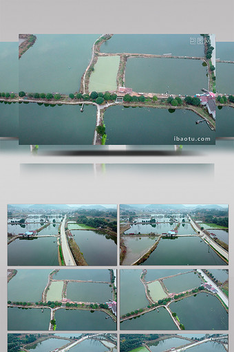 航拍浙江沿海农村水产养殖图片
