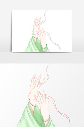 古风手势红绳