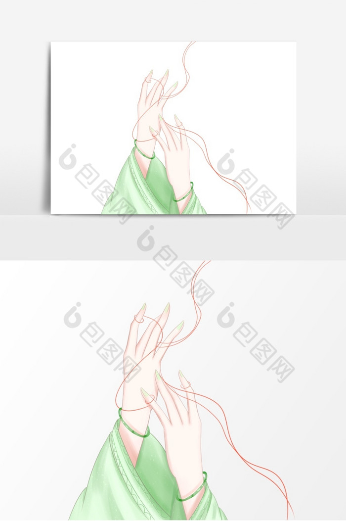 古风手势红绳
