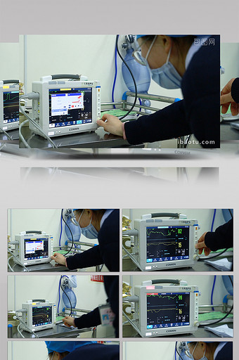 实拍医院护士操作血压仪监护仪图片