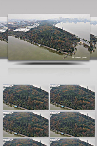 大气武汉南湖沿湖东路小岛风景航拍视频图片