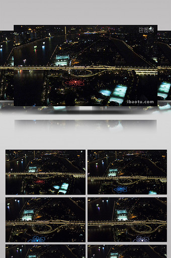航拍广东广州大桥夜景图片