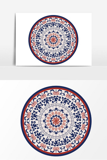 中国复古印花矢量元素