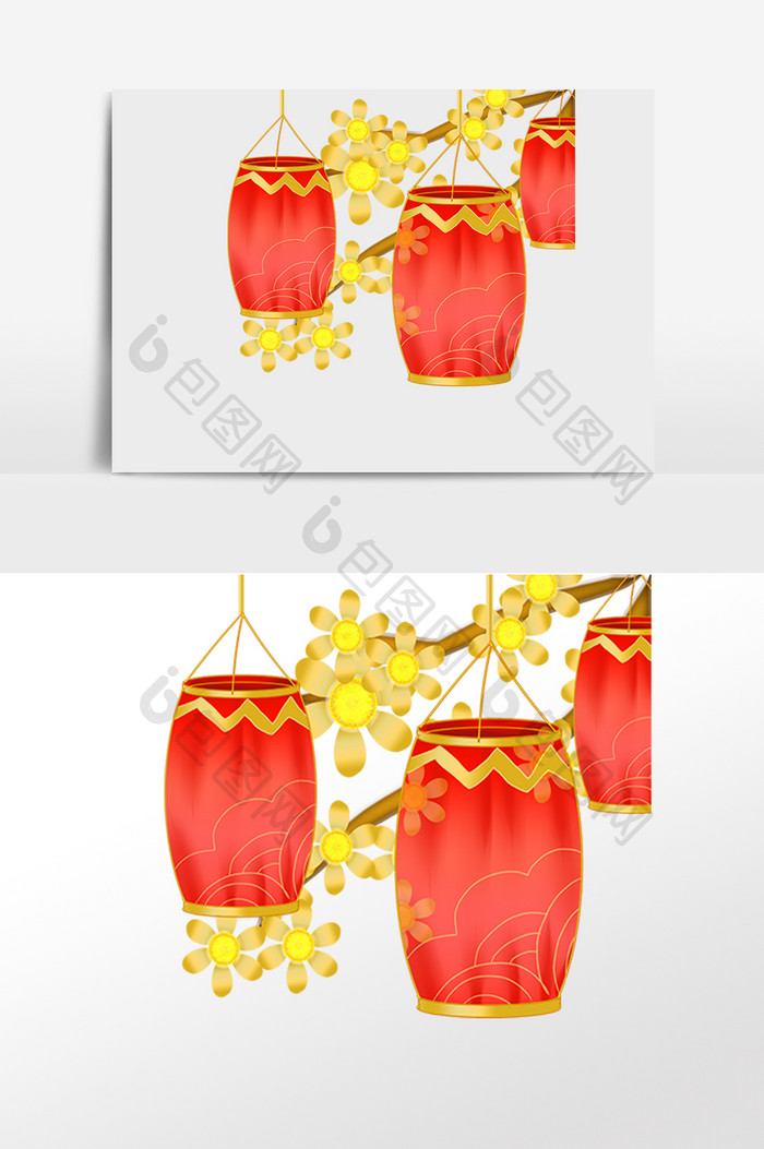 元宵节繁花灯笼宫灯