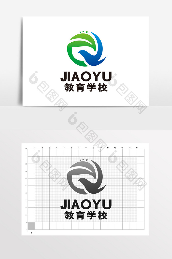 教育鸽子学校在线教育LOGO标志VI