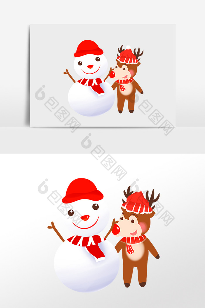 圣诞快乐堆雪人麋鹿图片图片