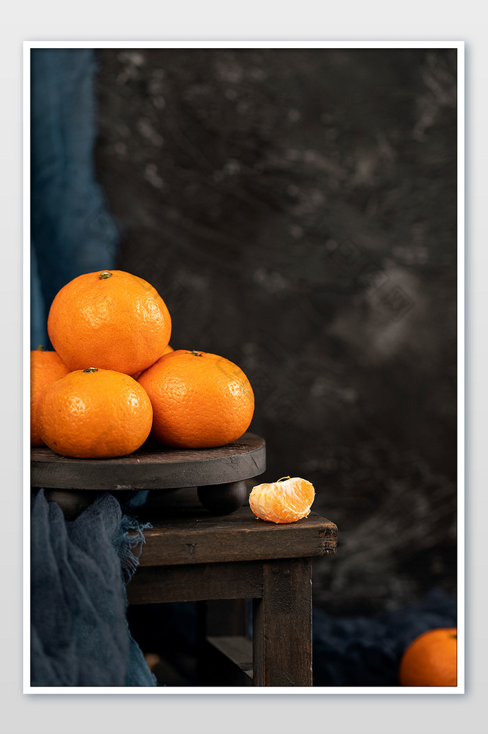 砂糖橘橘子暗调风格摄影图图片图片