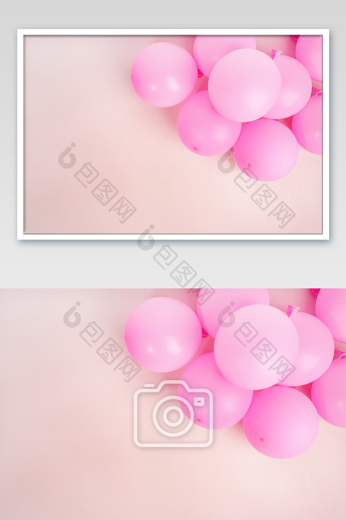 唯美粉红色气球摄影图