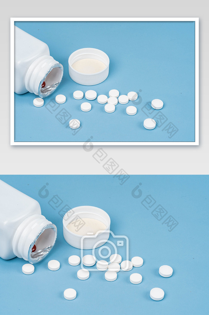 白色安眠药药片摄影图