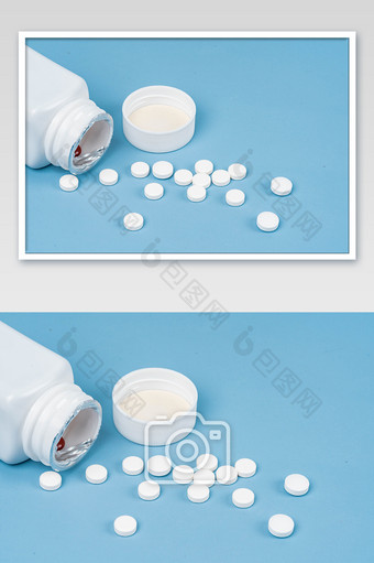 白色安眠药药片摄影图图片