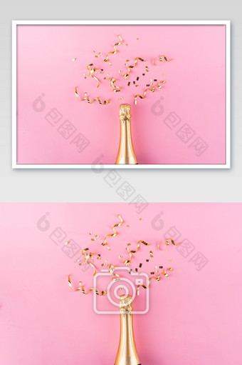 粉红色底纹庆祝香槟酒图片