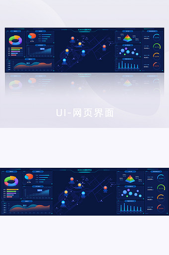 立体道路设备管控数据大屏网页界面图片