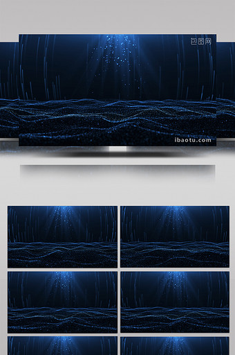 4K蓝色粒子海洋舞台背景图片