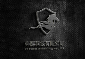 铁皮纹路上的铁艺3dlogo样机