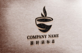 磨砂绒卡纸上的logo样机