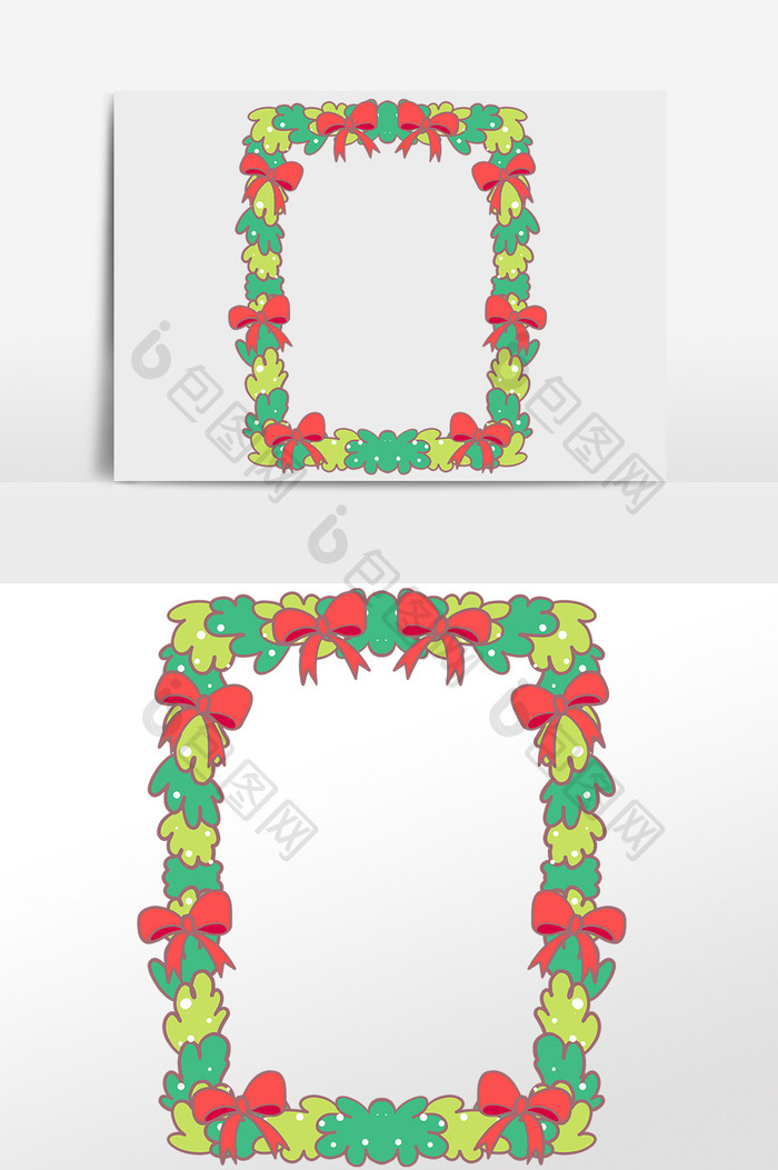 圣诞节蝴蝶结拍照框