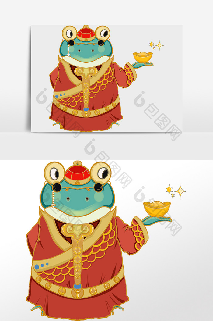 国潮新年动物青蛙