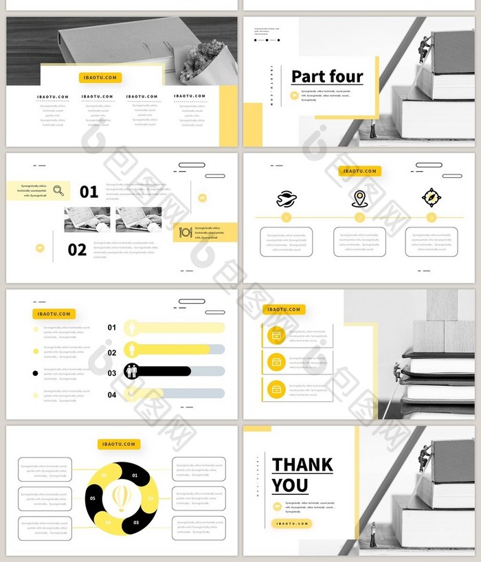 黄色简约学校教育通用PPT模板