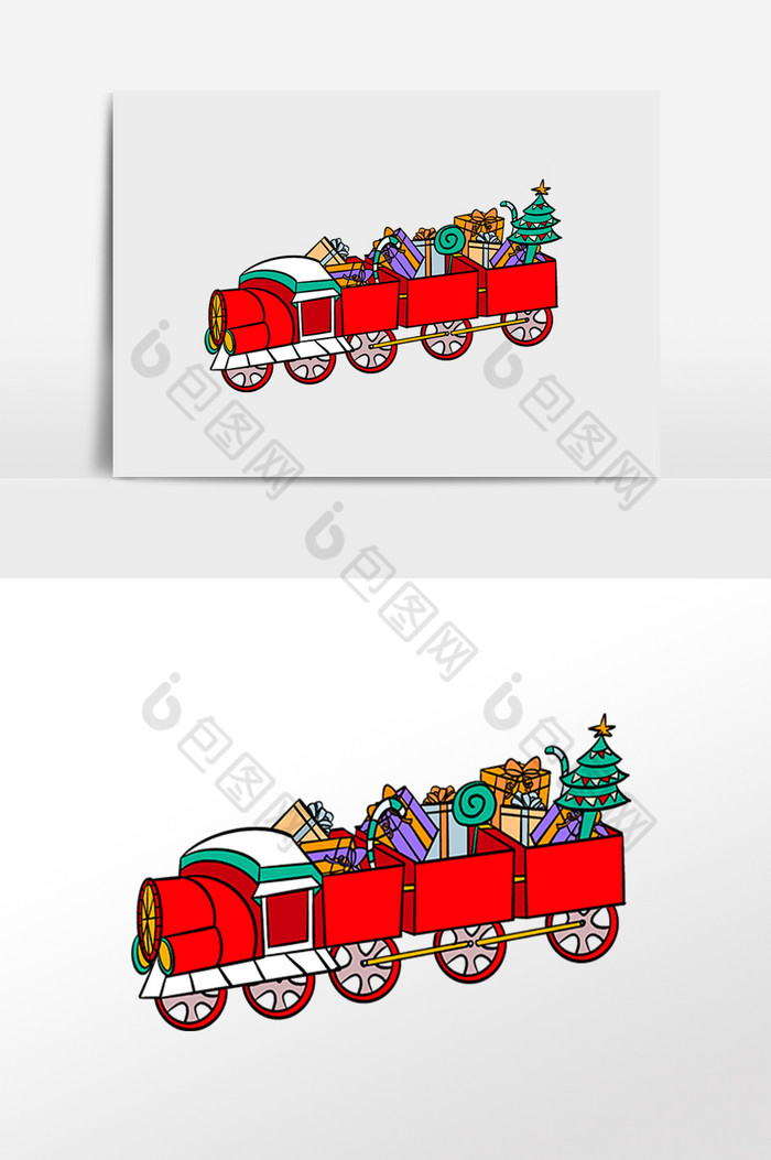 圣诞节圣诞送礼物小火车图片图片