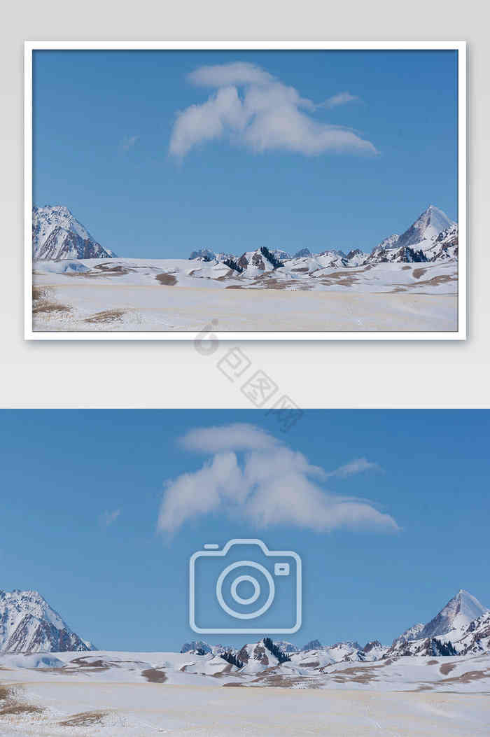 大气晴天雪山摄影图图片