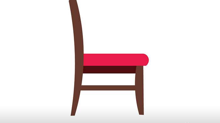 简约扁平画风家具椅子类型红色木椅MG动画