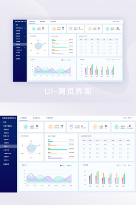 白色简洁风后台管理数据监控页网页界面