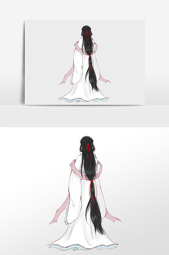 古代古风古装女孩背影