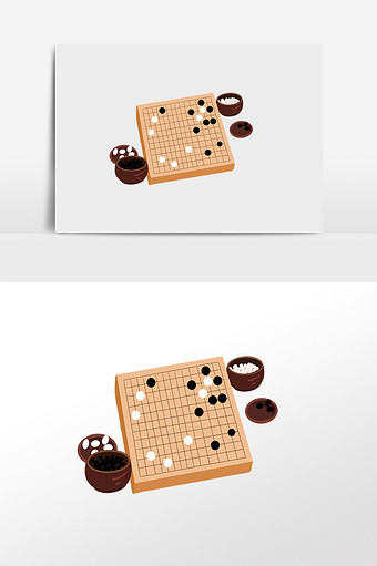 黑白棋子棋盘对弈