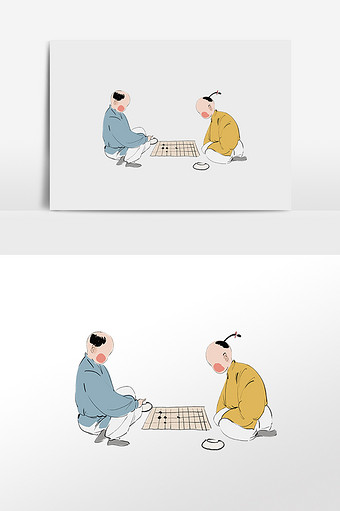 围棋卡通简笔画图片