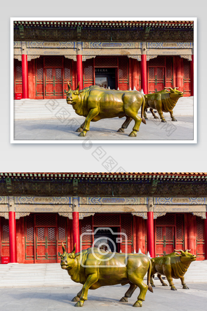 北京建筑故宫的铜牛