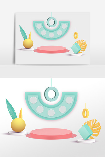 卡通商品展示舞台