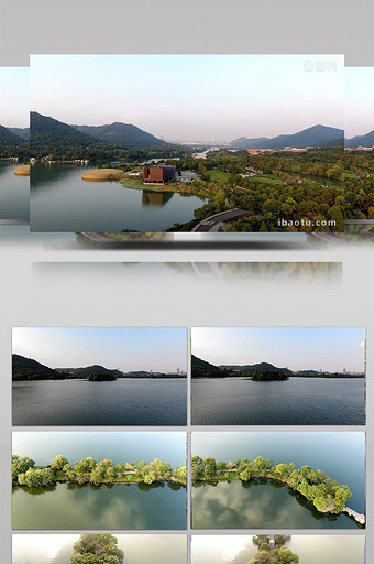 航拍杭州湘湖景区图片