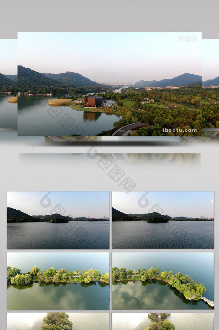 航拍杭州湘湖景区