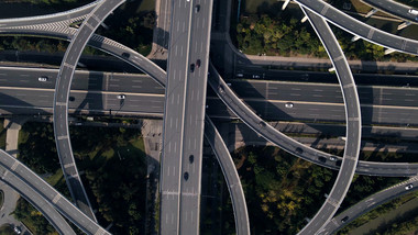 俯拍交通立交桥延时摄影