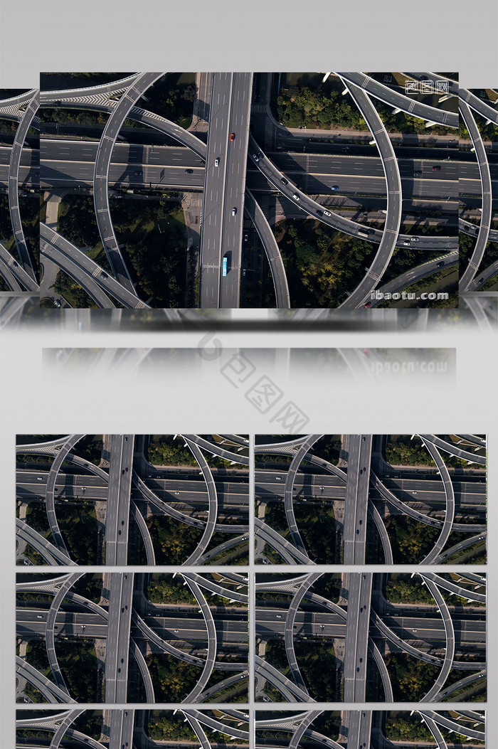 俯拍交通立交桥延时摄影