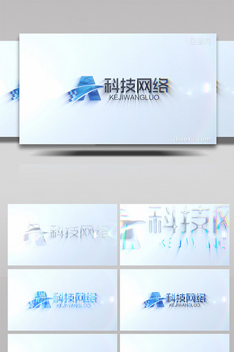 4K大气玻璃质感光线LOGO片头AE模板图片