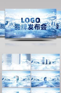 大气飞雪冬季品牌发布倒计时AE模板图片
