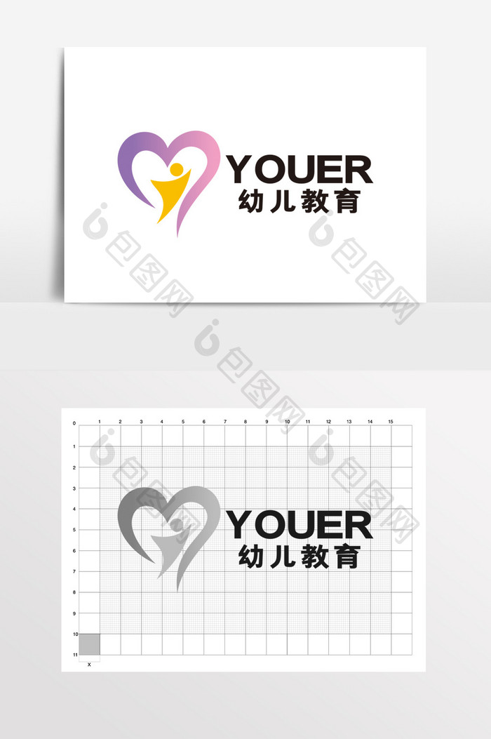 教育早教在线辅导学校LOGO标志VI幼儿