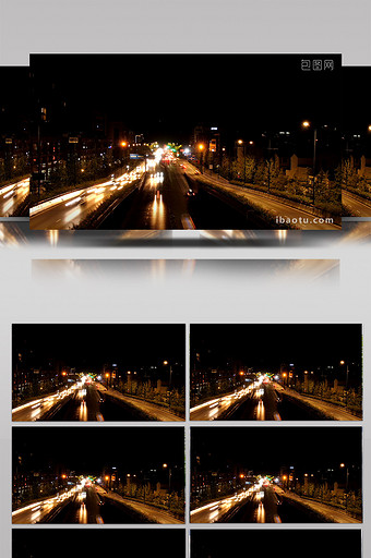 城市高架桥车流延时摄影图片